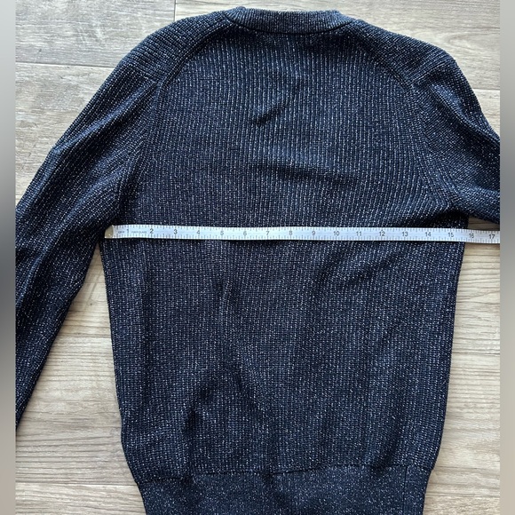 J. Crew Metallic Navy V Neck Sweater XS - Picture 5 of 6